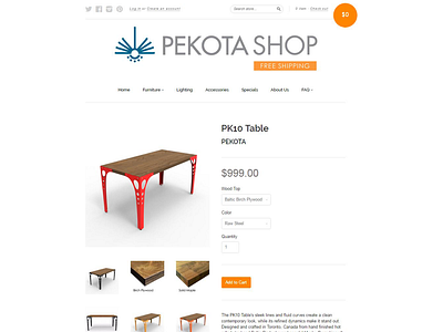 Pekota Shop Product page