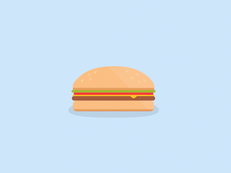 Burger Build Animation after effects animation burger cartoon cute hamburger illustrator motion vector