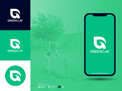 GreenClay Logo Idea app branding design flat icon illustration lettering logo minimal typography