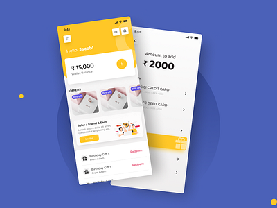 Gifting platform adobe xd ui branding figma gift platform home page minimal design mobile app mobile app ui payment screen ui wallet ui yellow and blue ui yellow and white ui