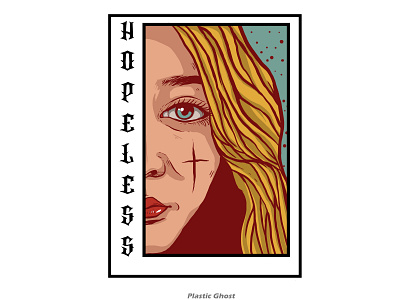 Hopeless apparel design artwork black illustration cartoon clothing design for sale girl girl illustration hopeless illustration merch merchband metal polaroid poster art poster design poster illustration sketch streetwear tshirt design