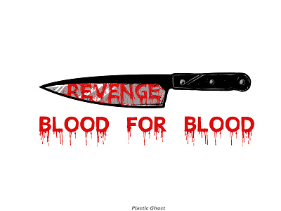 Revenge apparel design artwork black illustration blood design for sale illustration knife merch merchband metal tshirt design