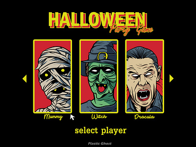 halloween party game apparel design cartoon celebrate design for sale dracula game game menu gamers halloween halloween design holiday illustration merch merchband metal mummy party player spooky witch