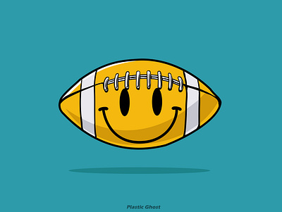 happy american football american football apparel design artwork cartoon design for sale emoticon happy illustration merch merchband smiley sport tshirt design