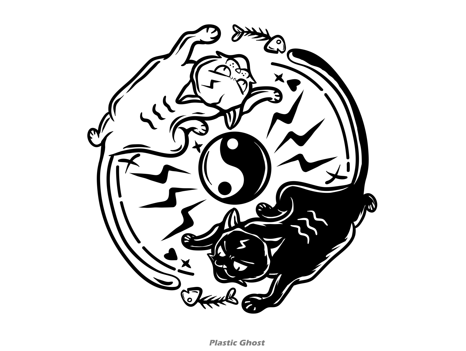 Ying yang Cats