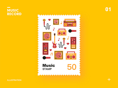 Stamp design illustrations ui