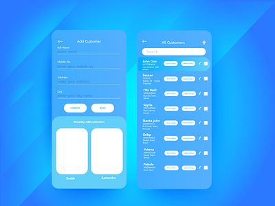 Customer 2020 app app design clean client client management creative interface ios simple ui design uidesign