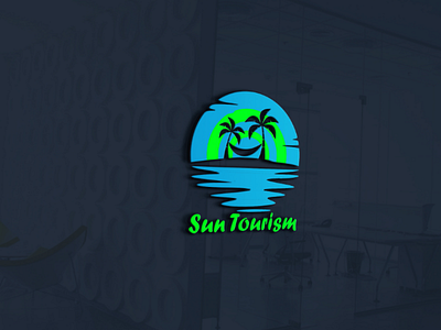 Sun tourism logo design illustrator logo branding