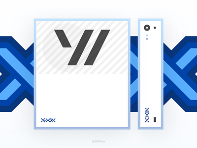 W | Game Console Concept blue box game console symbol