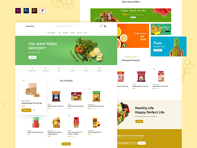 Minimal website design of Super Market