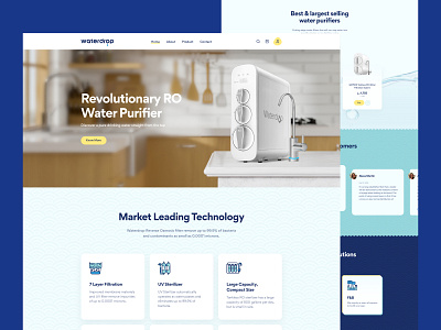 Waterdrop 2d app branding creative design flat graphics design illustration landing page landing page design logo minimal water water qualifier waterdrop web website website design