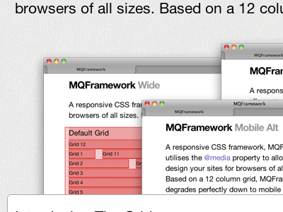 MQFramework - Available css desktop grid ipad mobile responsive tablet web widescreen