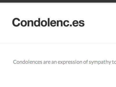 Condolenc.es app condolences css helvetica html rails web