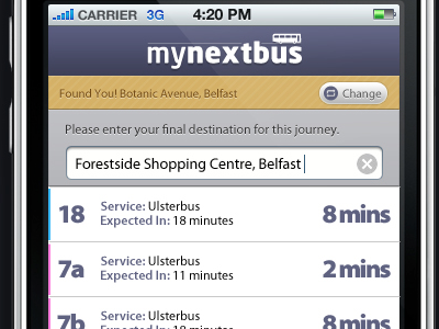 Demo Bus Timetable Application