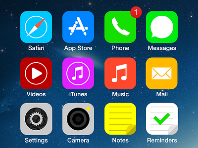 iOS 7 icons redesign 7 design flat icon icons ios iphone ivan manolov