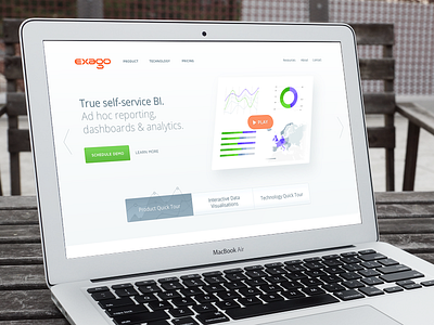 Exago analytics exago graphics home landing page play slider