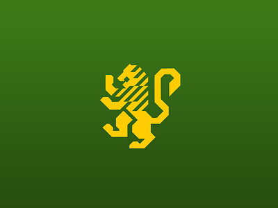 Lion Green flag geometry green lion seal shape straight