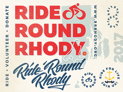 RRR brand elements brand cancer charity cycling elements island rhode rhody ride round rrr typograpy
