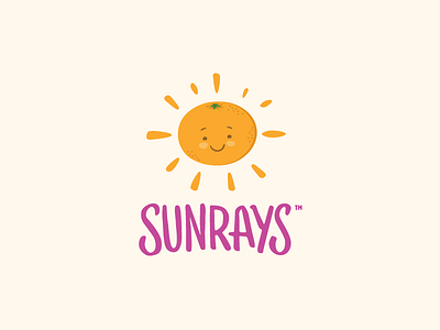 Sunrays Branding clementines hand logo mandarin sun sunrays type written