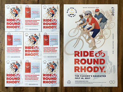 Ride'Round Rhody Print bike flyer island marathon poster print rhode rhody ride round