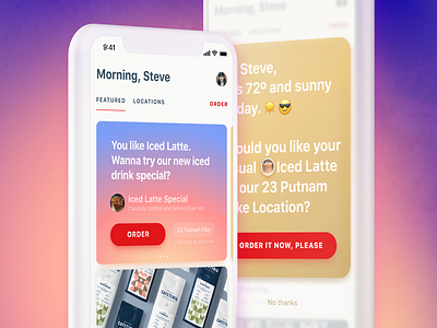Coffee order app ahead app coffee design interface ios iphone ivan mojotech order suggestions typography ui ux