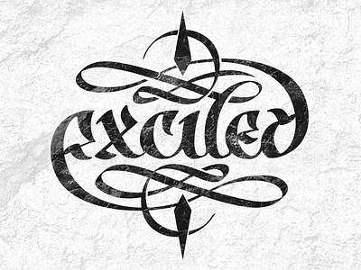 Exciled ambigram calligraphy design exciled ivan manolov typography