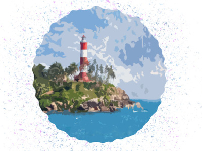 Beach Lighthouse beach beach lighthouse blue illustration illustrator kerala lighthouse logo a day logo design photoshop