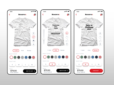 Daily UI #033 - Customize Product (Reserva Concept) app daily 100 challenge dailyui design tshirt ui ui design ux uxdesign