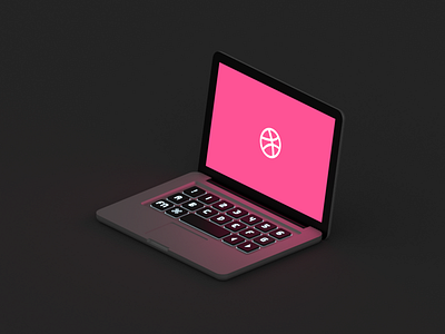 Dribbble Debut 3d macbook