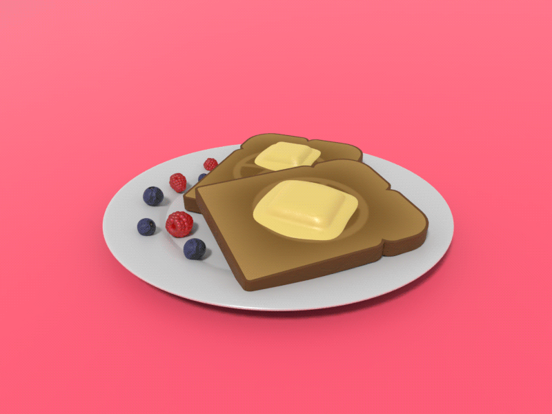 Animation debut 3d animation bread breakfast butter gif toast