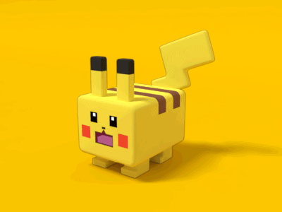Pika 3d animation gif pikachu pokemon quest