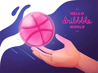 Hello Dribbble World! animation debutshot float hello dribbble illustration vector