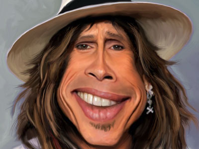 Steven Tyler caricature rock star american idol