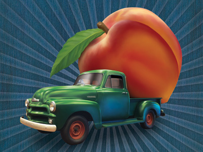 Eat a peach chevrolet peach sunburst truck