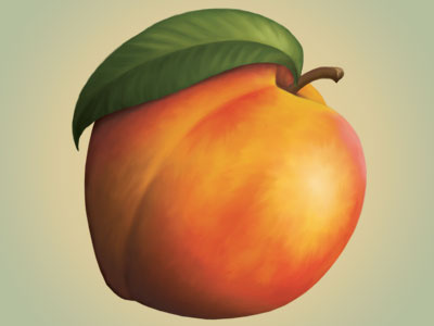 Peach Brandy fruit illustration label peach