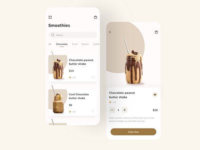 Smoothies and Drinks app - Concept drinks mobile smoothies ui uidesign