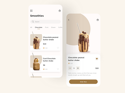 Smoothies and Drinks app - Concept