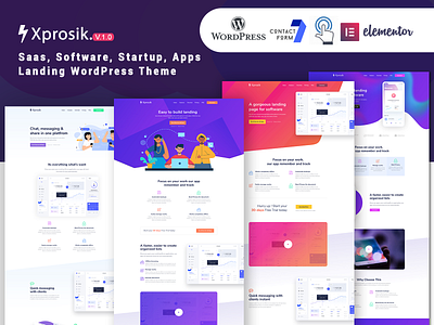 Xprosik – Saas Software App Startup Landing WordPress theme clean clean creative design illustration landing page design logo saas app software house startup marketing template typography ui ux wordpress theme