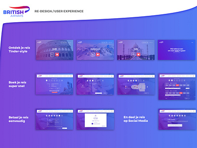 British Airways Re-design alternative booking booking process british british airways flight flight booking flight search holiday london new re branding re design tinder ui ui ux design user experience design user experience ux ux website