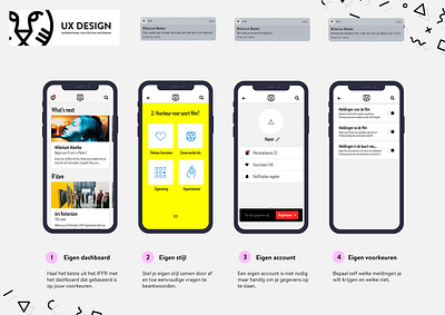 IFFR app alternative app app concept design festival film festival iffr mobile app prototype prototyping rotterdam ui ui ux design ux