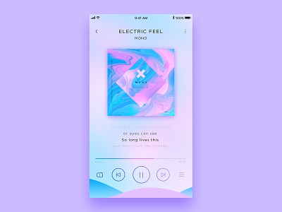 Music player : soft dream color cute design effyzhang elegant flat gradient icon illustration lovely mobile music player simple sweet ui ux