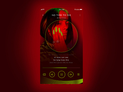 Music player : wild dream app billie eilish color design effyzhang flat icon mobile music player simple ui ux