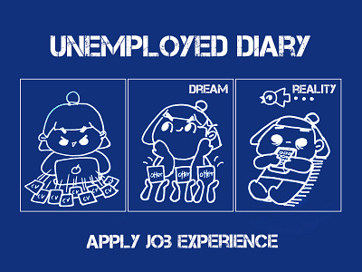 Unemployed diary：apply job experience comic comics cute designer diary effyzhang funny happy illustration job life manga reality ui ux warm work