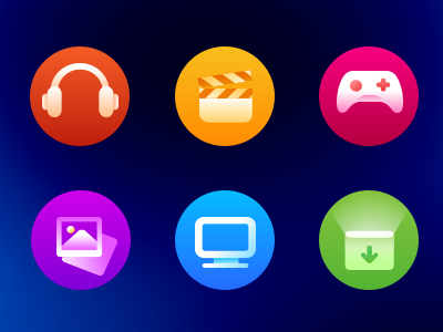 Rainbow Icon bright colorful flat icon ui