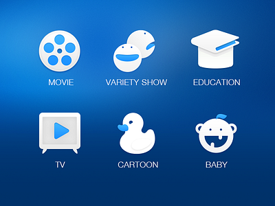 Blue Icon baby blue cartoon education flat icon movie tv varietyshow