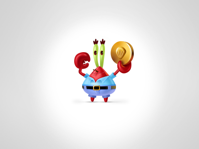 Mr Krab belt coin crab cute icon mini red sponge tiny ui