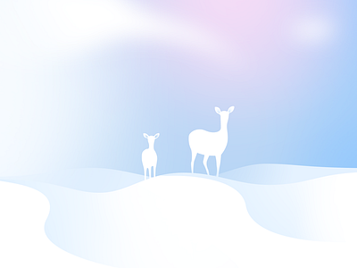 White Deer Illustration deer gradient illustration pure white