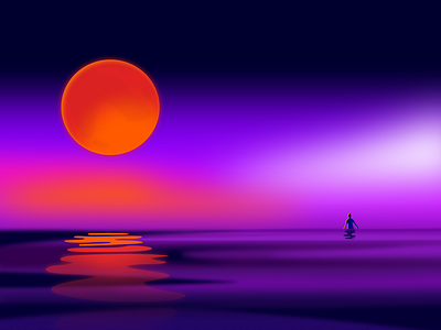 Moonlight blood effyzhang illustration moon nature night purple sea solitude