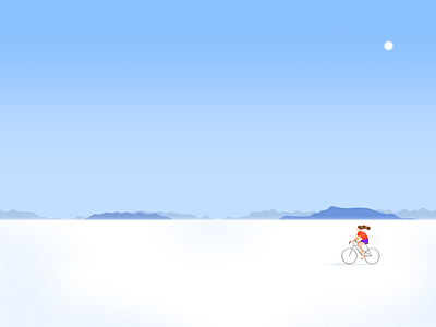 Unstoppable bike blue cold design gradient illustration material peaceful pure snow winter