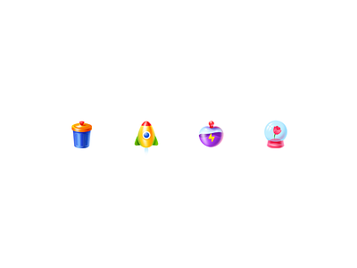 Tiny Colorful Icon can colorful detail icon perfume power rocket skeuomorphism snowball tiny trash ui